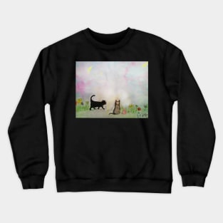 The road (2 cats) Crewneck Sweatshirt